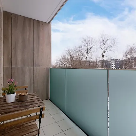 Subtle Grey With Furnished Balcony And Parking In By Renters Apartment Krakow